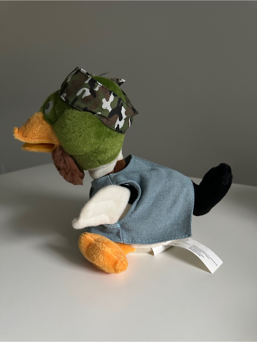 Gemmy Duck Mania Animated Singing Plush Mallard Duck Denim Vest USA Flag Camo 🦆 - Picture 3 of 16